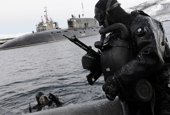 Учения подводного спецназа в Заполярье