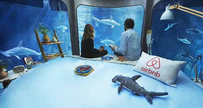 Во Франции открыли первую в мире подводную спальню с акулами